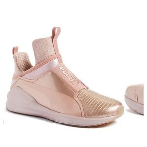 Puma Fierce metallic high top rose gold sneaker